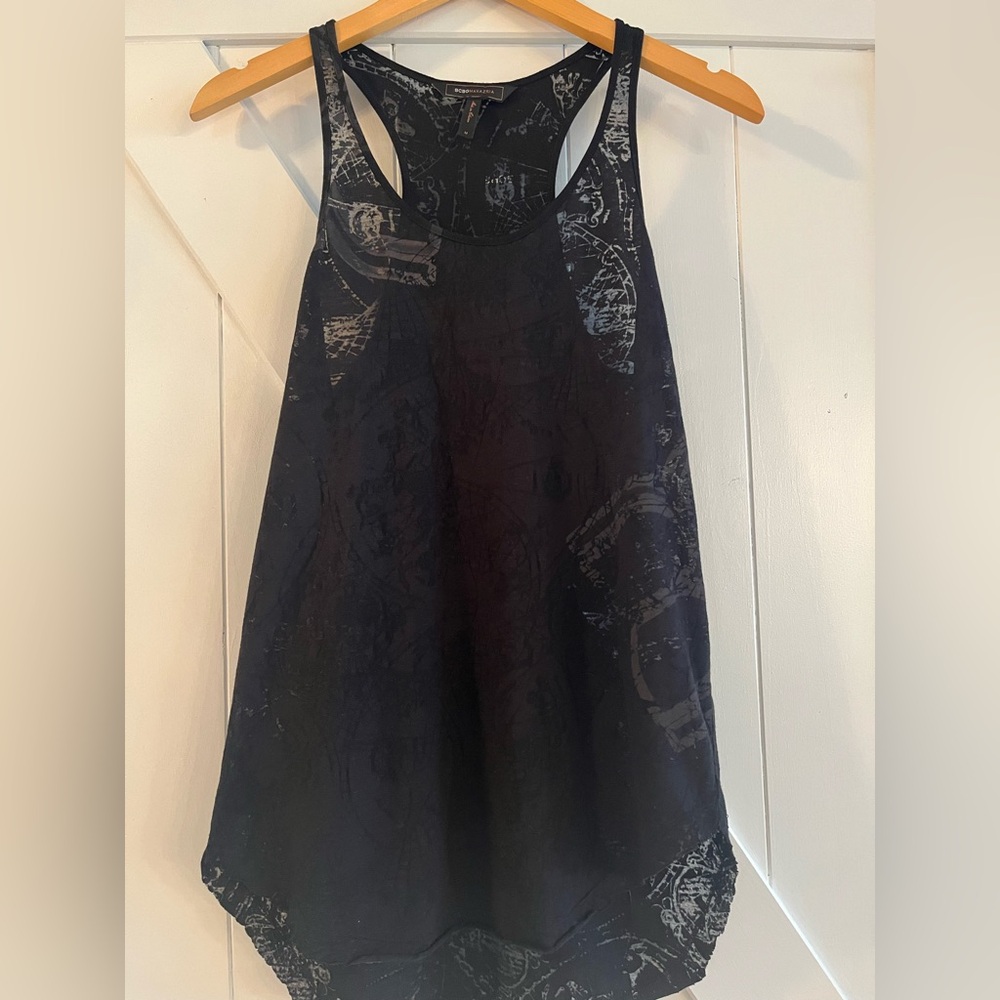 BCBGMaxAzria Black and Gray Tank Top